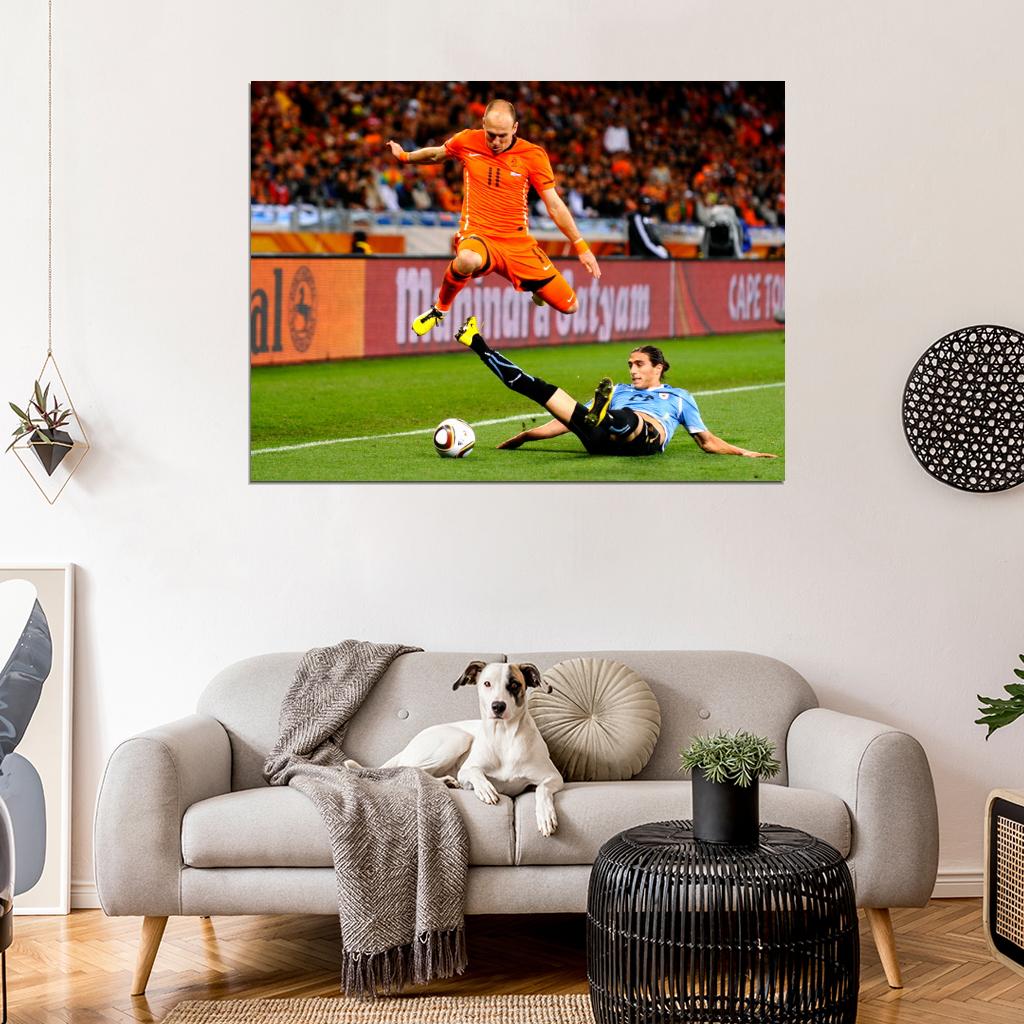 Arjen Robben Sliding Tackle The Netherlands Brazil Wall Art Print Poster