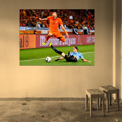 Arjen Robben Sliding Tackle The Netherlands Brazil Wall Art Print Poster