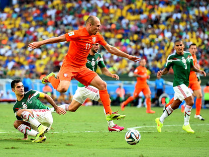 Arjen Robben Jump Goal The Netherlands World Cup Wall Art Print Poster