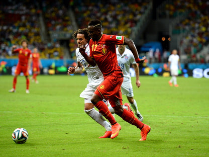 Divock Origi Dribbling Jermaine Jones Belgium USA Wall Art Print Poster