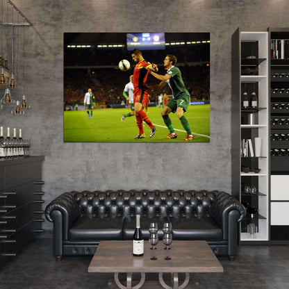Dries Mertens Ball Control Air Chest Belgium Wales Wall Art Print Poster