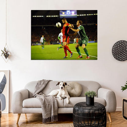 Dries Mertens Ball Control Air Chest Belgium Wales Wall Art Print Poster