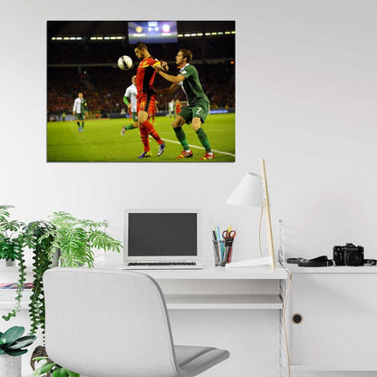 Dries Mertens Ball Control Air Chest Belgium Wales Wall Art Print Poster