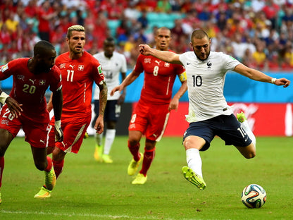 Karim Benzema Shot France 2014 FIFA World Cup Brazil Wall Art Print Poster