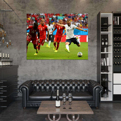 Karim Benzema Shot France 2014 FIFA World Cup Brazil Wall Art Print Poster