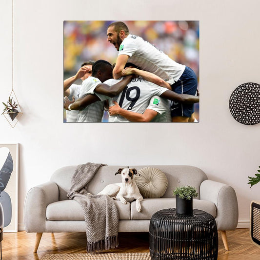Karim Benzema France Goal Celebration World Cup Brazil Wall Art Print Poster