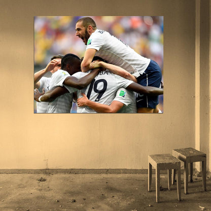 Karim Benzema France Goal Celebration World Cup Brazil Wall Art Print Poster