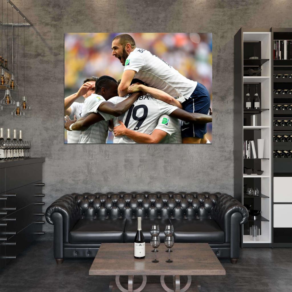 Karim Benzema France Goal Celebration World Cup Brazil Wall Art Print Poster