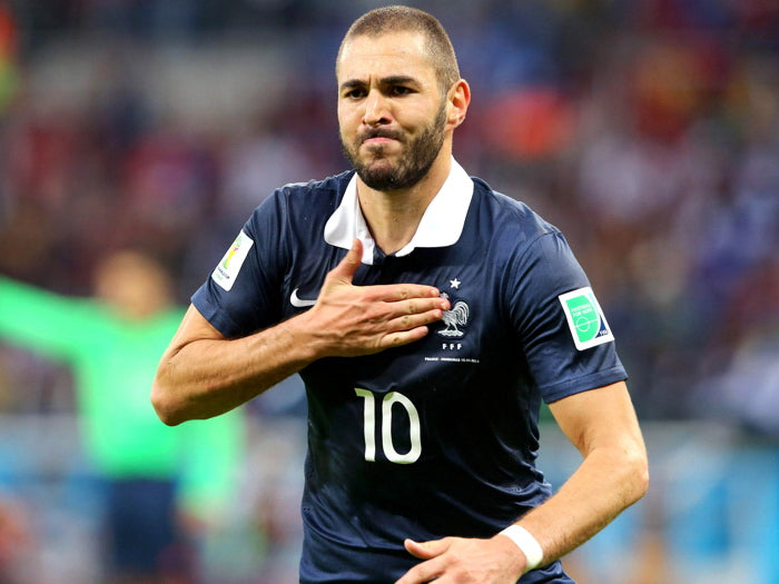 Karim Benzema France Goal Celebration Soccer Football Wall Art Print Poster