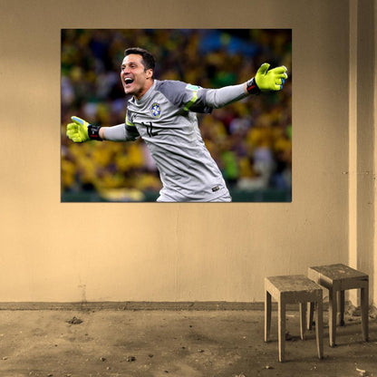 Julio Cesar Goal Celebration Colombia World Cup Brazil Wall Art Print Poster