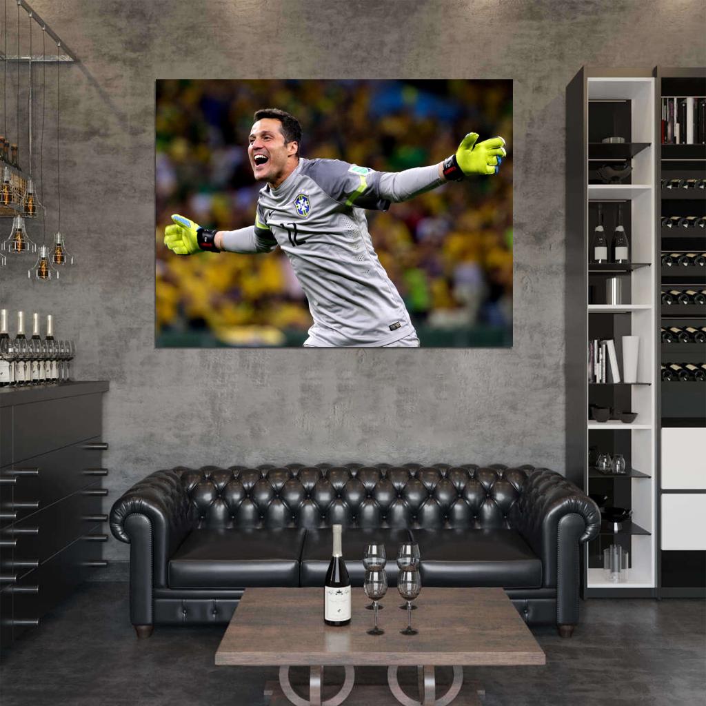 Julio Cesar Goal Celebration Colombia World Cup Brazil Wall Art Print Poster