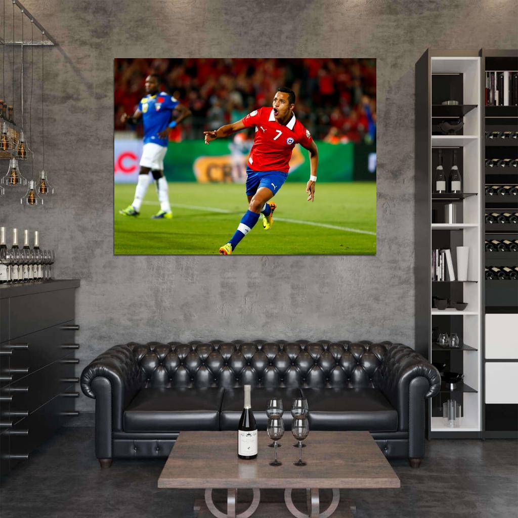 Alexis Sanchez Goal Chile Ecuador FIFA World Cup Wall Art Print Poster