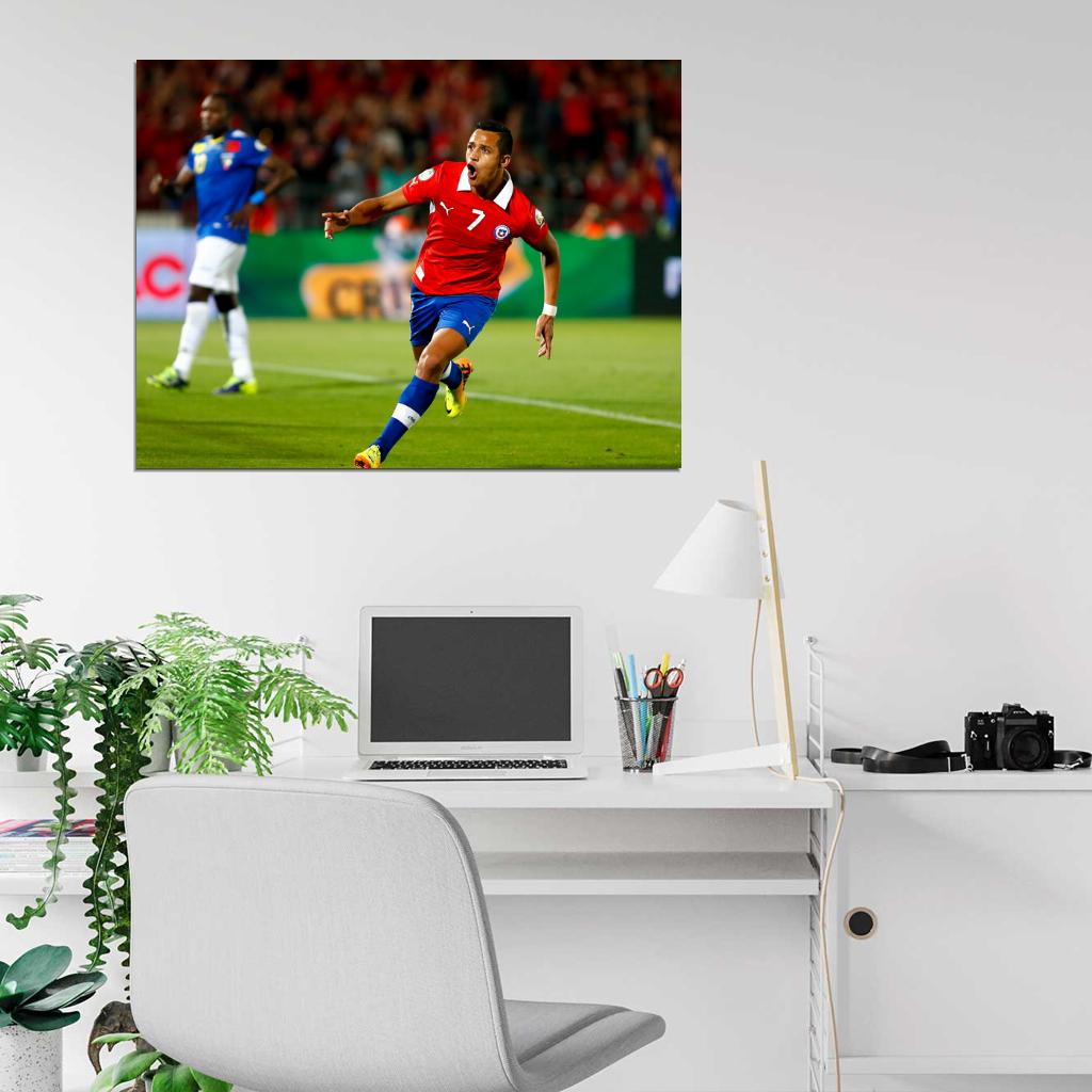 Alexis Sanchez Goal Chile Ecuador FIFA World Cup Wall Art Print Poster