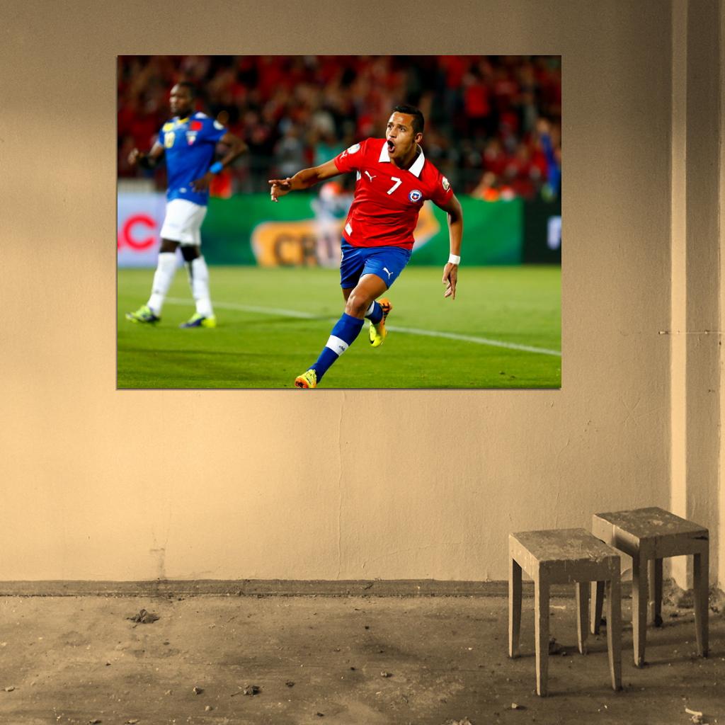 Alexis Sanchez Goal Chile Ecuador FIFA World Cup Wall Art Print Poster