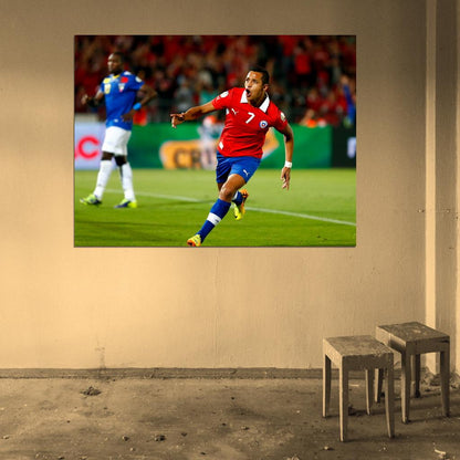 Alexis Sanchez Goal Chile Ecuador FIFA World Cup Wall Art Print Poster
