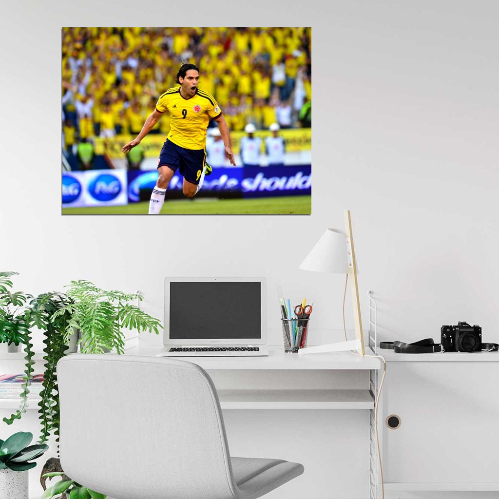 Radamel Falcao El Tigre Goal Celebration Colombia Wall Art Print Poster