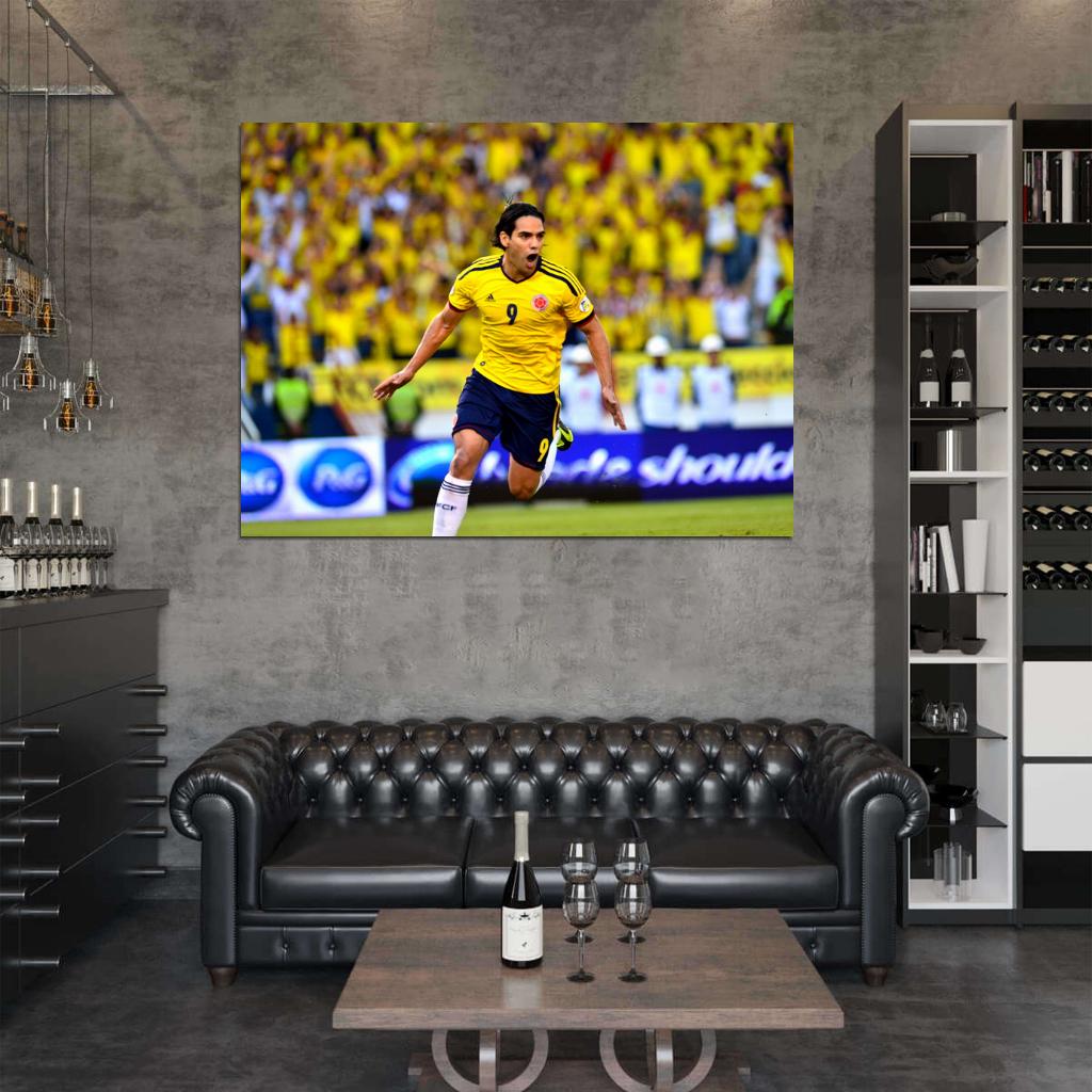 Radamel Falcao El Tigre Goal Celebration Colombia Wall Art Print Poster