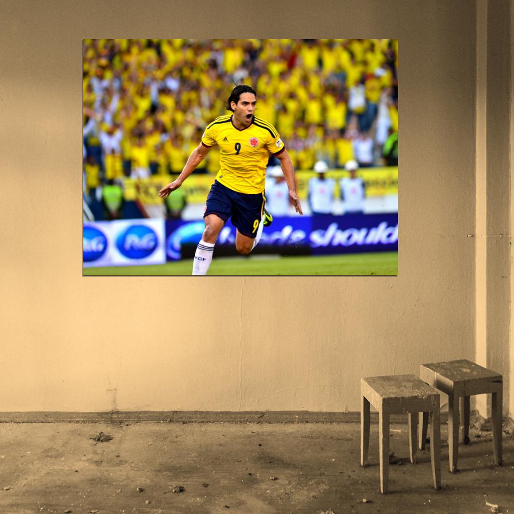 Radamel Falcao El Tigre Goal Celebration Colombia Wall Art Print Poster