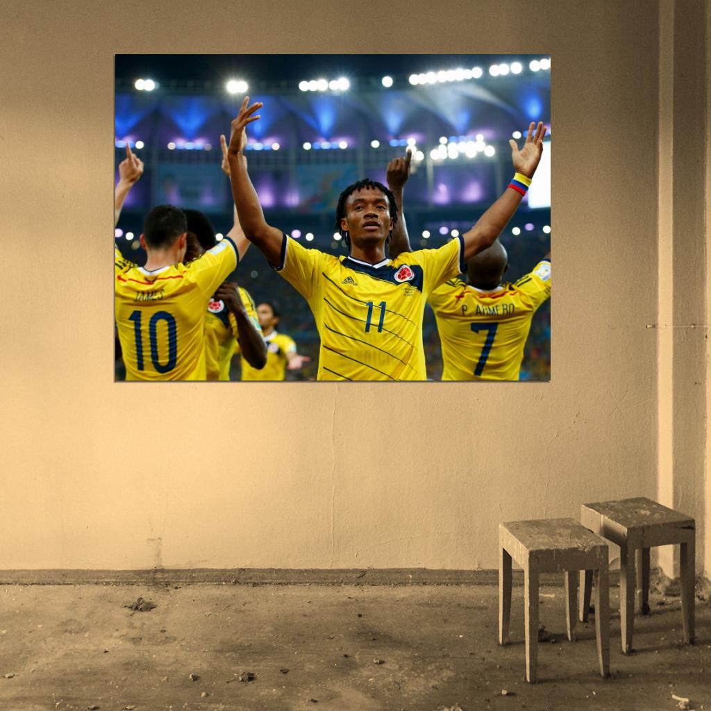 Juan Cuadrado Colombia FIFA World Cup Soccer Football Wall Art Print Poster