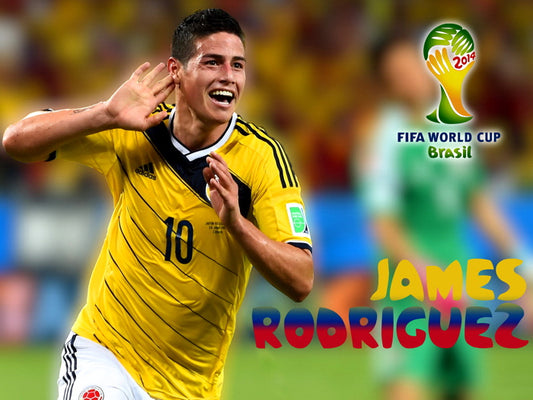 James Rodriguez Celebration Colombia Soccer Football Wall Art Print Poster