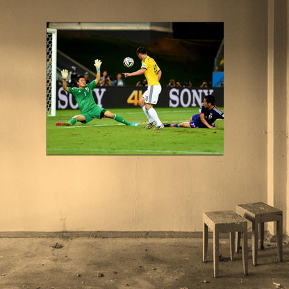 James Rodriguez Shot Goal Colombia FIFA World Cup Wall Art Print Poster