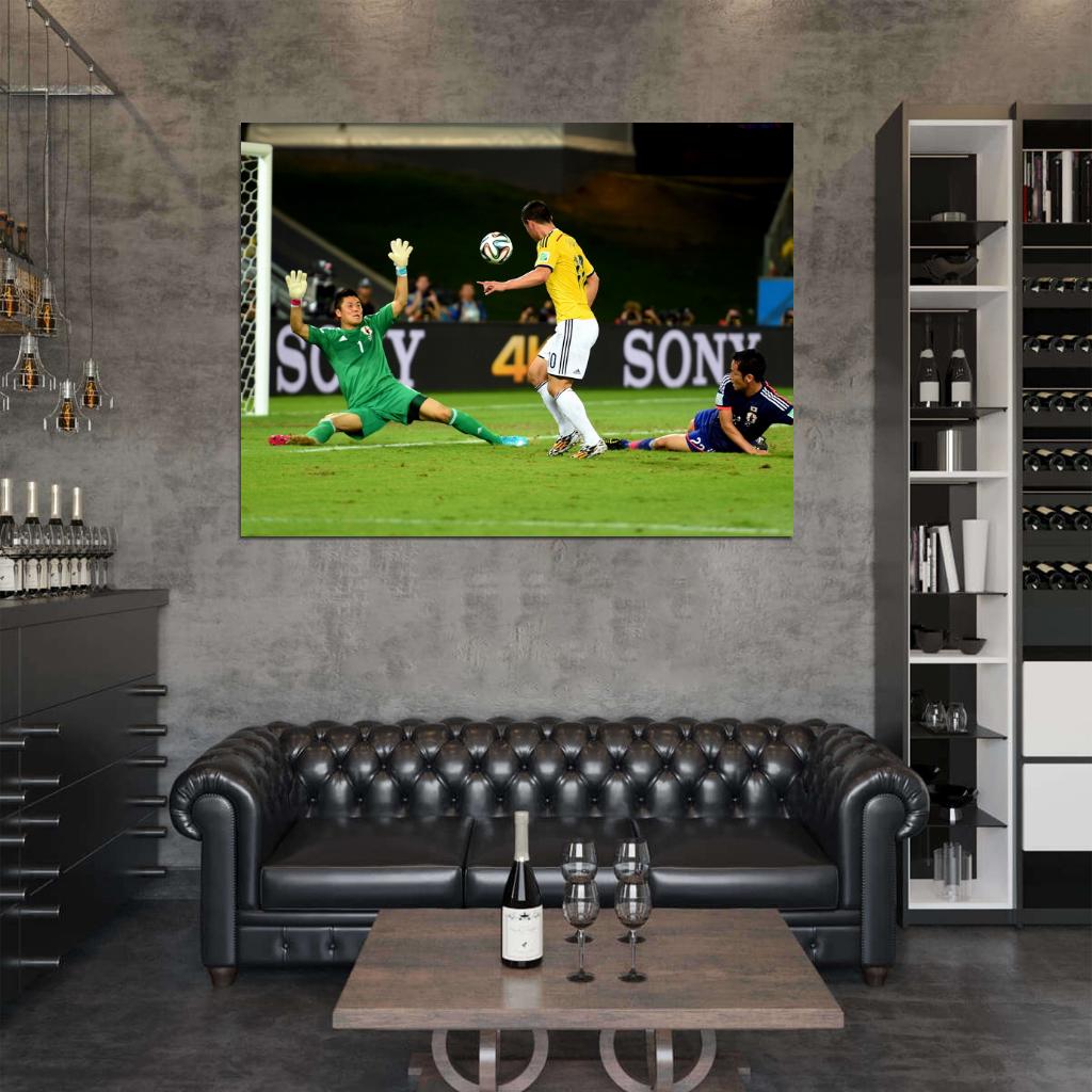 James Rodriguez Shot Goal Colombia FIFA World Cup Wall Art Print Poster