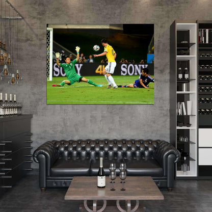 James Rodriguez Shot Goal Colombia FIFA World Cup Wall Art Print Poster