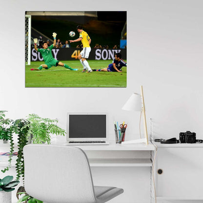 James Rodriguez Shot Goal Colombia FIFA World Cup Wall Art Print Poster