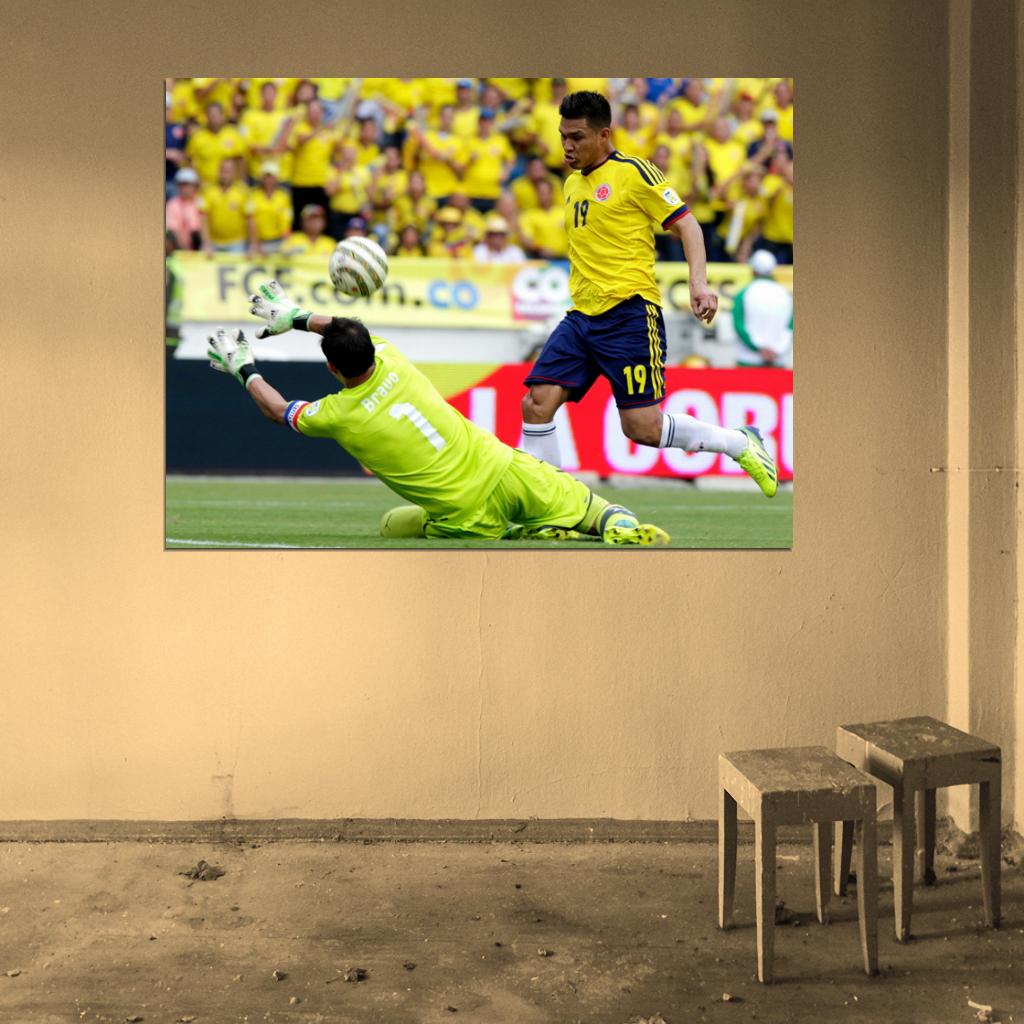Teofilo Gutierrez Goal Colombia Chile Soccer Football Wall Art Print Poster