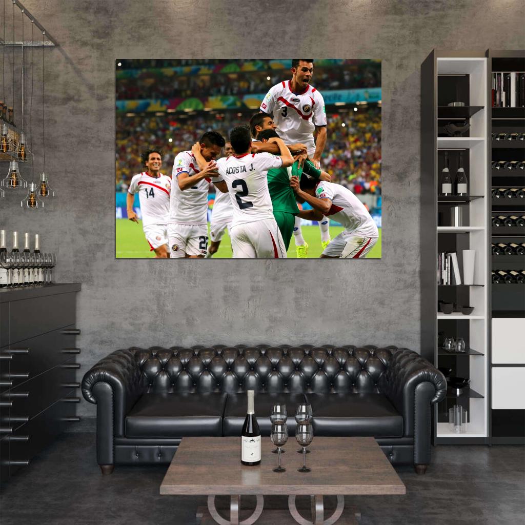 Team Players Costa Rica Greece FIFA World Cup Brazil Wall Art Print Poster