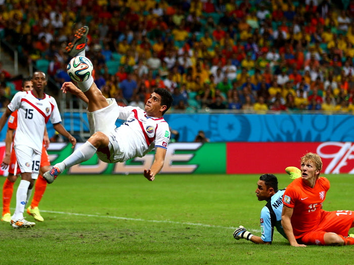 Defender Bicycle Kick Costa Rica Netherlands World Cup Wall Art Print Poster