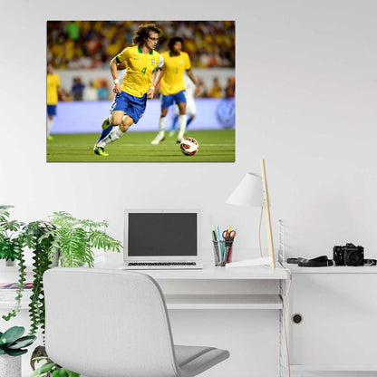 David Luiz Dribbling 2014 FIFA World Cup Brazil Wall Art Print Poster