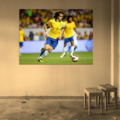 David Luiz Dribbling 2014 FIFA World Cup Brazil Wall Art Print Poster