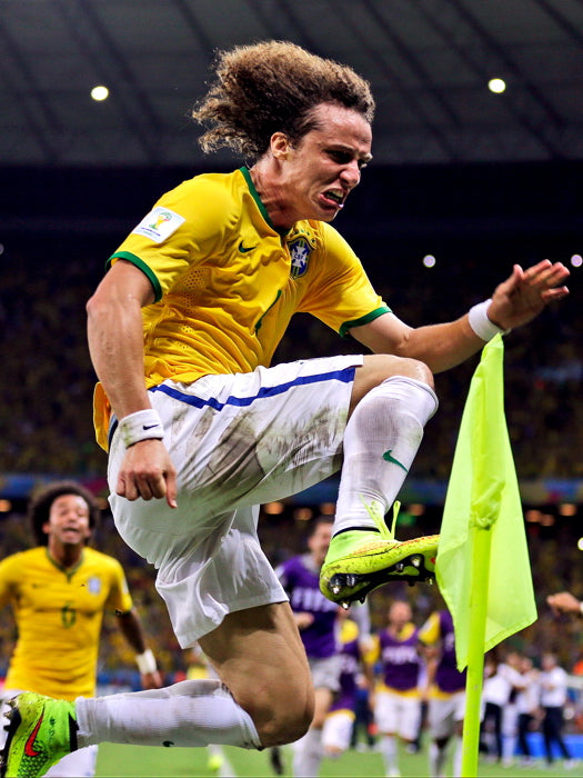 David Luiz Crazy Goal Celebration World Cup Brazil Wall Art Print Poster