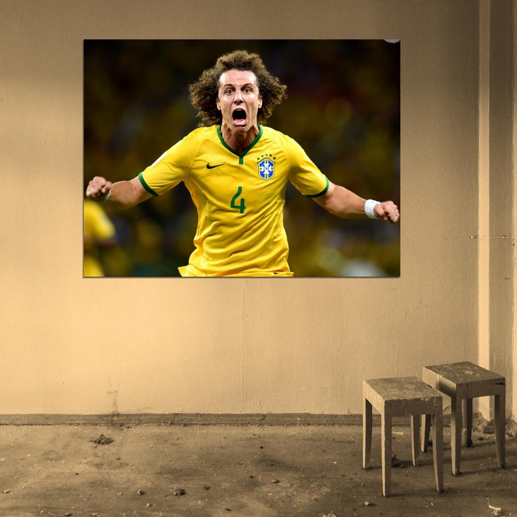 David Luiz Crazy Goal 2014 FIFA World Cup Brazil Wall Art Print Poster