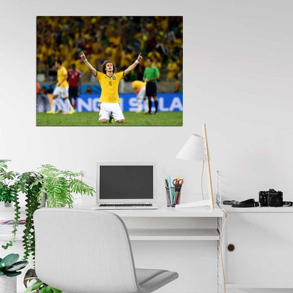 David Luiz Awesome World Cup Brazil Soccer Football Wall Art Print Poster