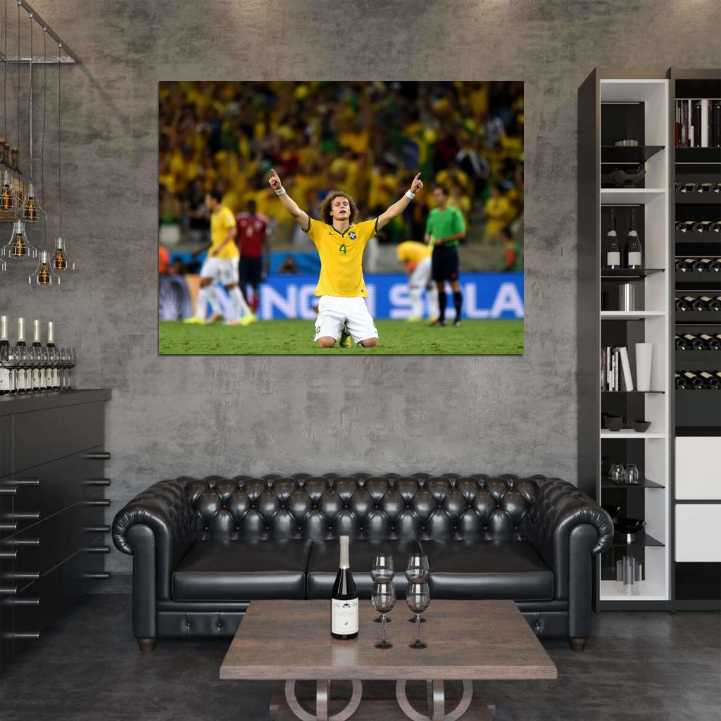 David Luiz Awesome World Cup Brazil Soccer Football Wall Art Print Poster
