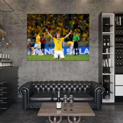 David Luiz Awesome World Cup Brazil Soccer Football Wall Art Print Poster
