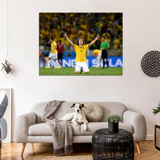 David Luiz Awesome World Cup Brazil Soccer Football Wall Art Print Poster