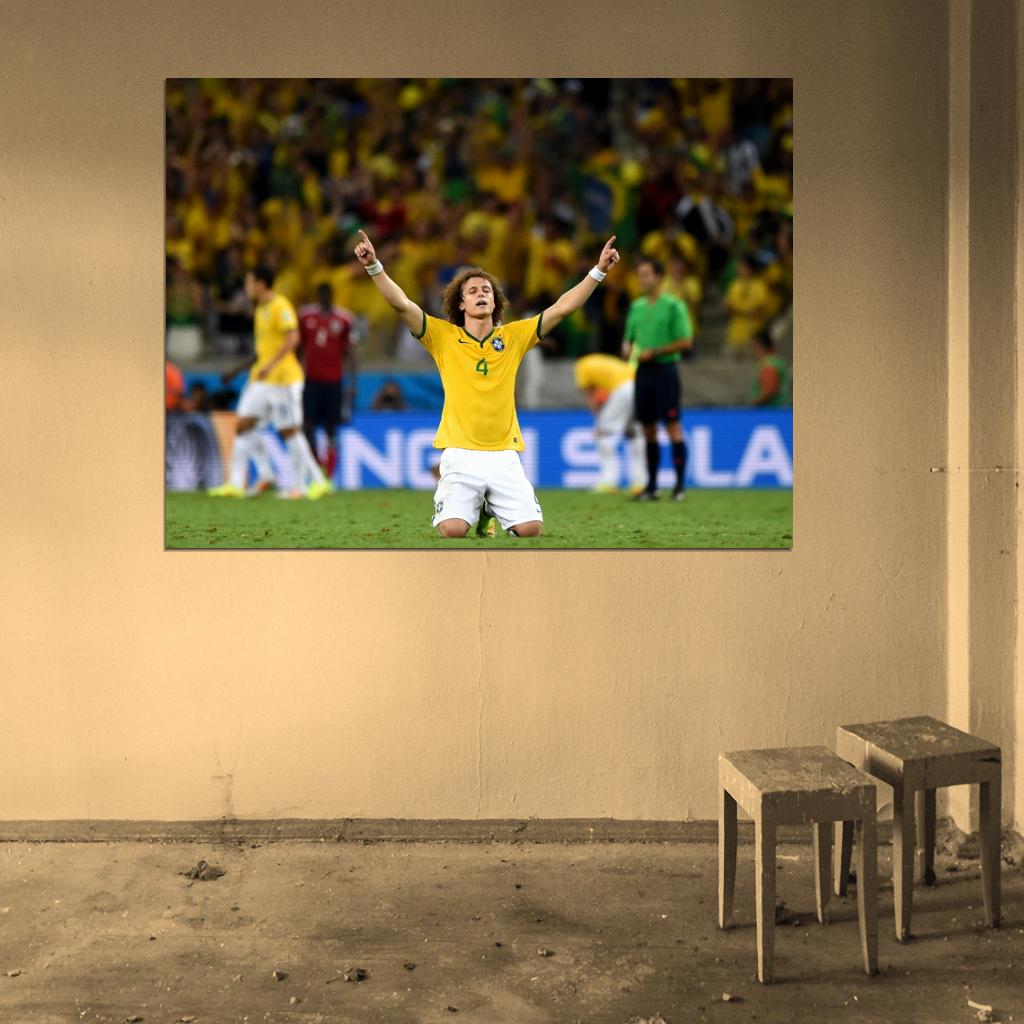 David Luiz Awesome World Cup Brazil Soccer Football Wall Art Print Poster