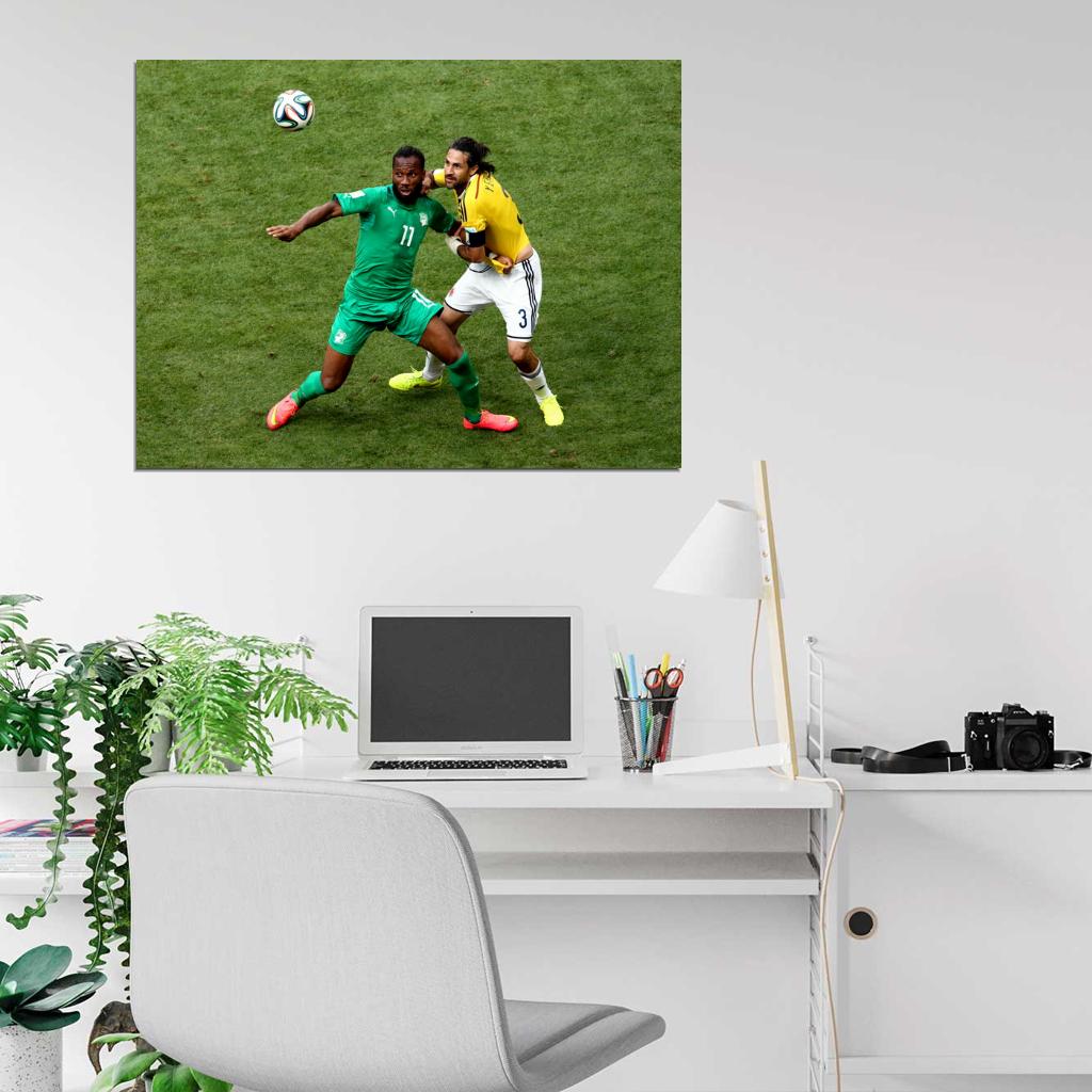 Didier Drogba Mario Yepes Ivory Coast Colombia Wall Art Print Poster