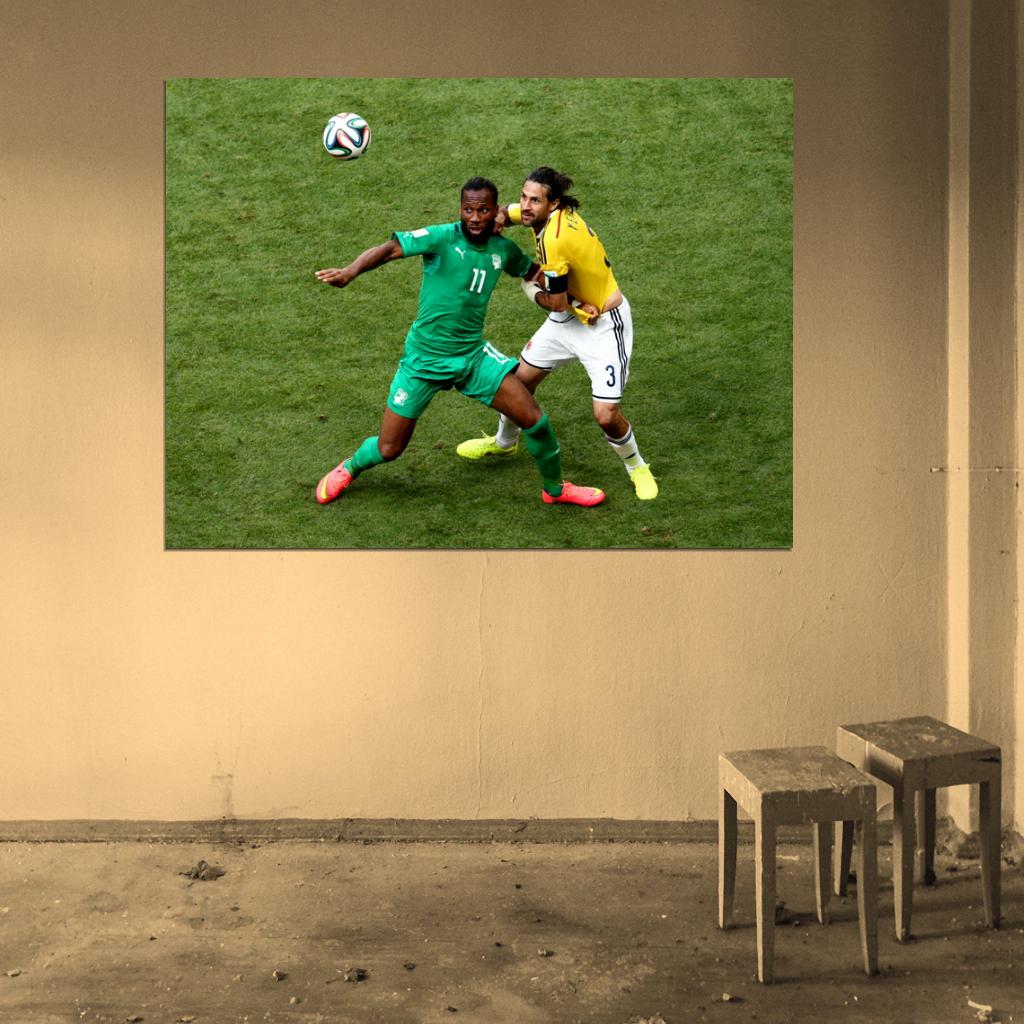 Didier Drogba Mario Yepes Ivory Coast Colombia Wall Art Print Poster