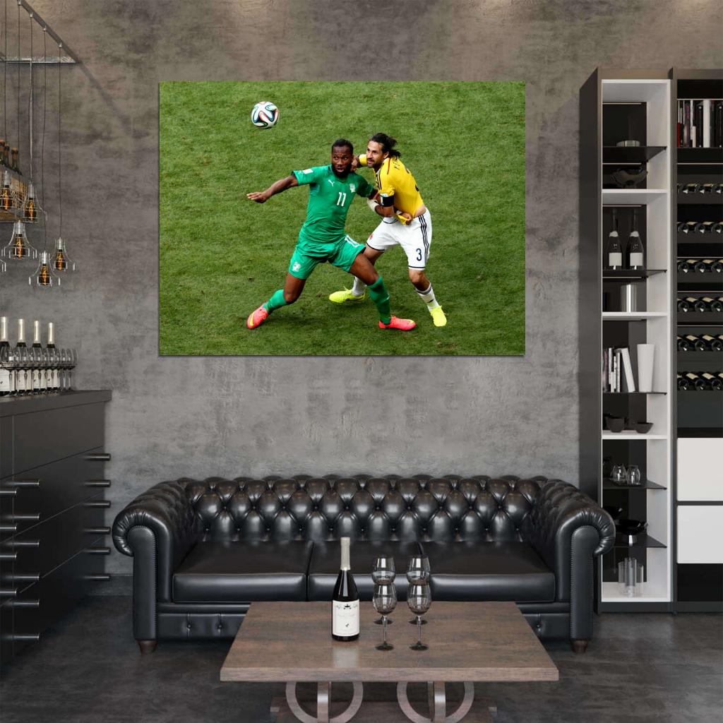 Didier Drogba Mario Yepes Ivory Coast Colombia Wall Art Print Poster