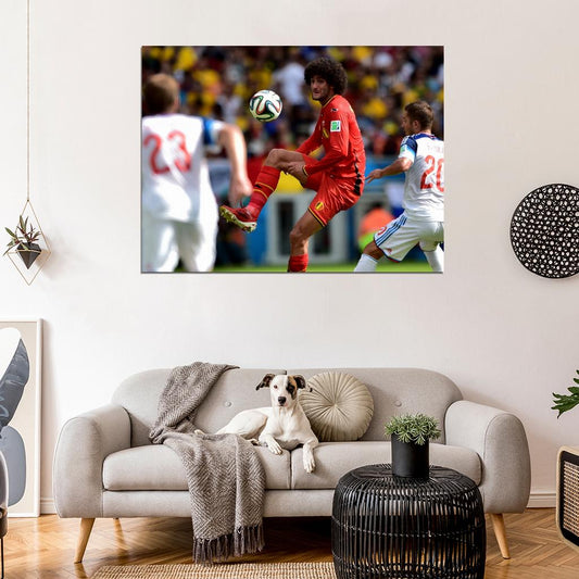 Marouane Fellaini Belgium World Cup Brazil Football Wall Art Print Poster