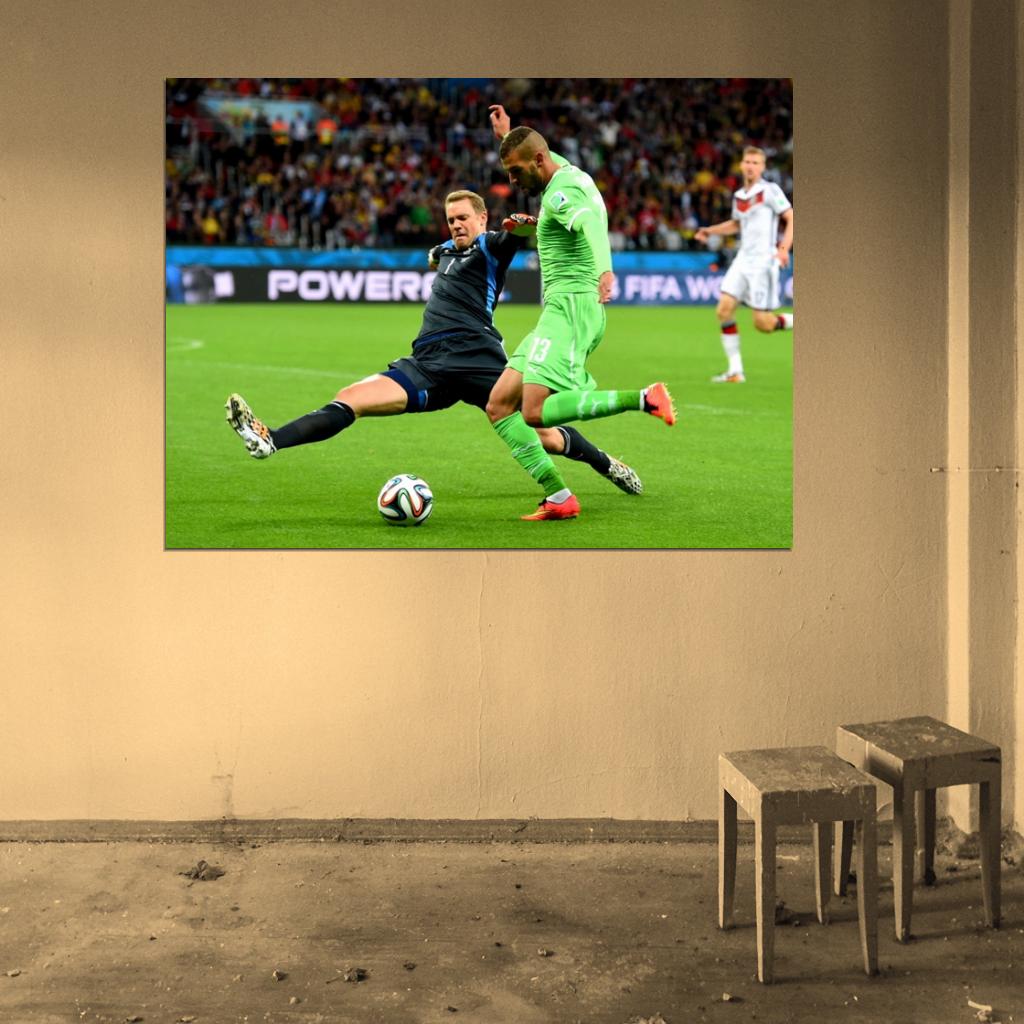 Manuel Neuer Sliding Tackle Germany World Cup Brazil Wall Art Print Poster