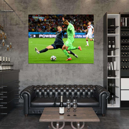 Manuel Neuer Sliding Tackle Germany World Cup Brazil Wall Art Print Poster