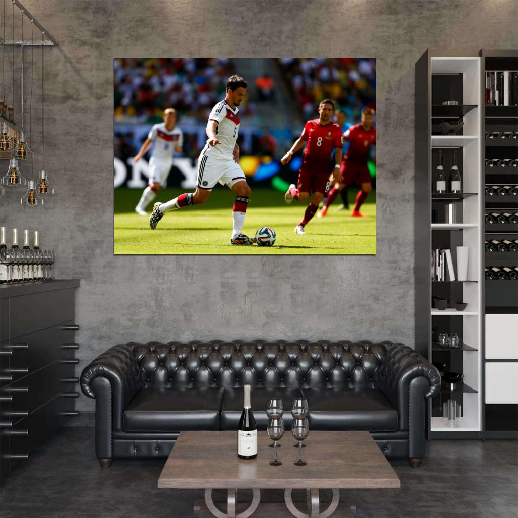 Mats Hummels Dribbling Germany FIFA World Cup Brazil Wall Art Print Poster