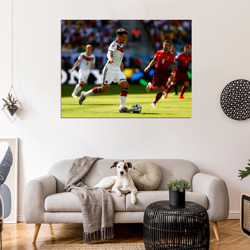 Mats Hummels Dribbling Germany FIFA World Cup Brazil Wall Art Print Poster