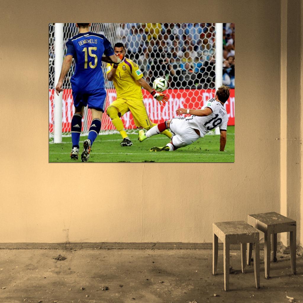 Mario Gotze Goal Final Germany Argentina 2014 Brazil Wall Art Print Poster