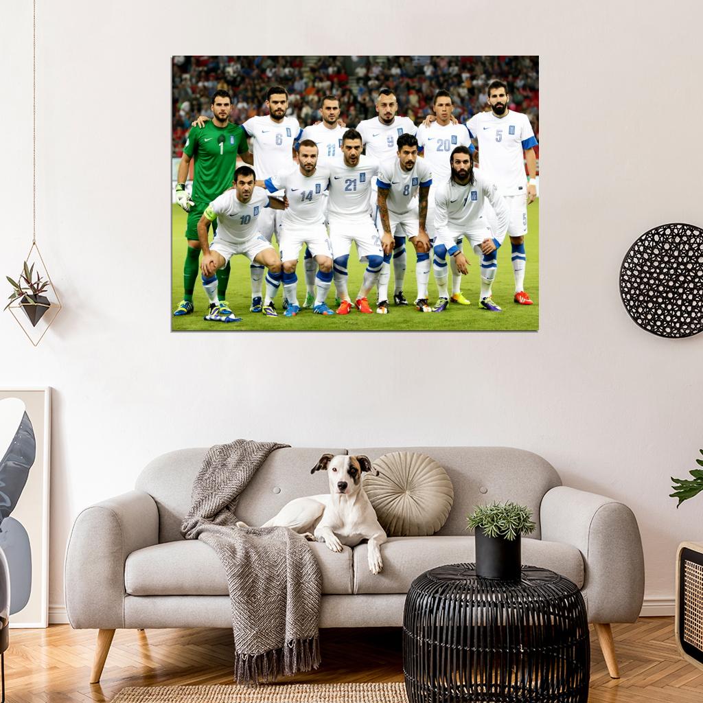 Team Players Greece 2014 World Cup Brazil Football Wall Art Print Poster